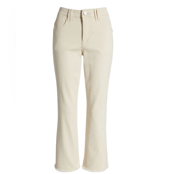 #54 ☑️Wit & Wisdom ECRU High Rise Frayed eyelash hem Wide Leg Flare Ankle Jeans - Picture 9 of 9